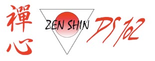 ZEN SHIN Logo Dreieck mit rotem Kreis mit Farbverlauf Schriftzug